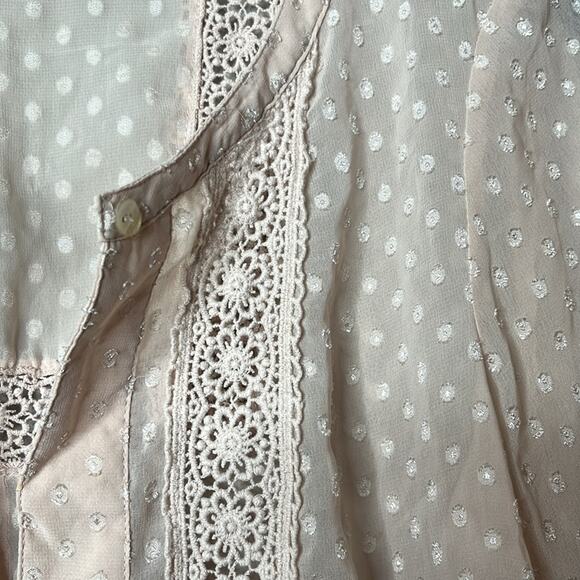 Daniel Rainn Sheer Polka Dot Blouse Small - Picture 3 of 6